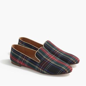 J. Crew Factory Tartan Plaid Smoking Loafers - Size 8